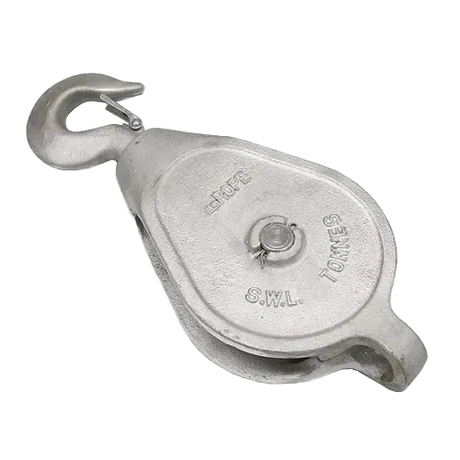 3" Single Wheel Pulley Block with Safety Hook