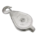 6" Single Wheel Pulley Block with Safety Hook