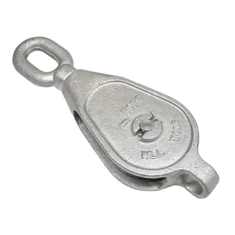 6" Single Wheel Pulley Block with Oval Eye