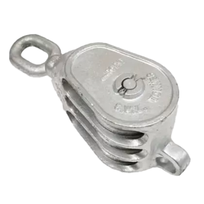 4" Treble Wheel Pulley Block with Oval Eye