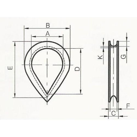 36mm HD Galvanised Rope Thimble