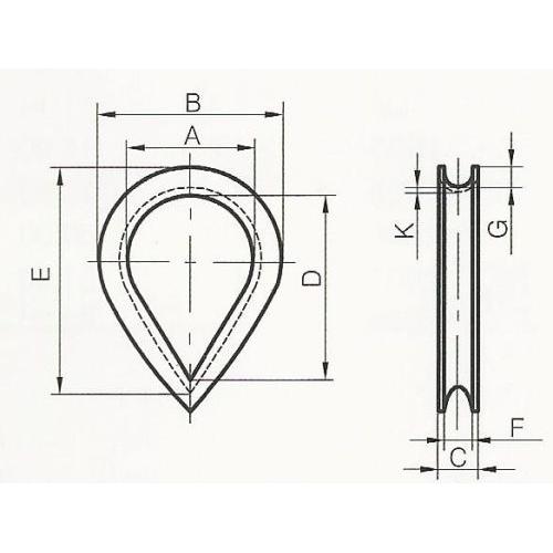 3mm Galvanised Rope Thimble