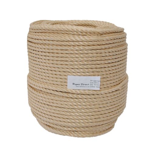 10mm Beige Polypropylene Rope - 220m coil