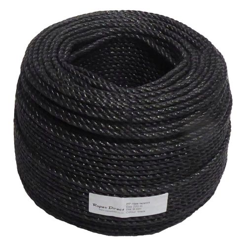 8mm Black Polypropylene Rope - 220m coil