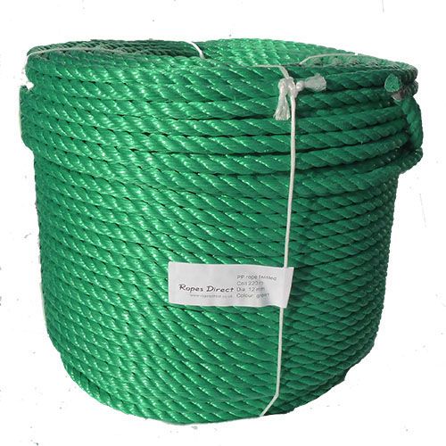 12mm Green Polypropylene Rope - 220m coil