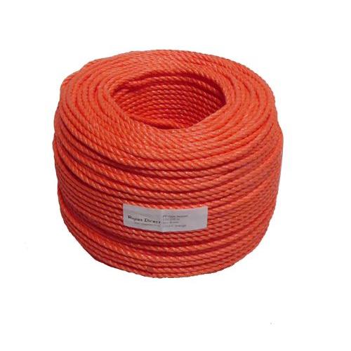 8mm Orange Polypropylene Rope - 220m coil