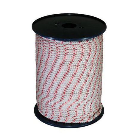 6mm White with Red Spot Polypropylene Cord - 200m Reel