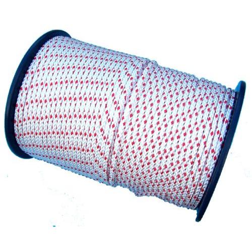 6mm White with Red Spot Polypropylene Cord - 200m Reel