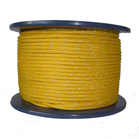 4mm Yellow Cord with Reflective Strip - sold by the metre