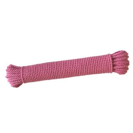 4mm Rose Pink Cotton Rope - 25m hank