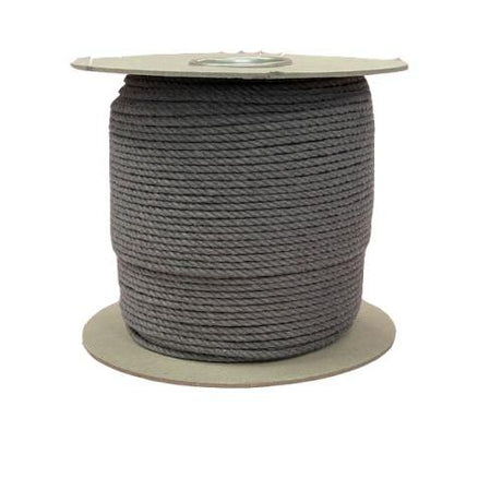 4mm Slate Grey Cotton Rope - 100m reel