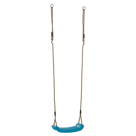 Children's moulded Plastic Swing with adjustable 12mm Synthetic Hemp Ropes.On a white background.