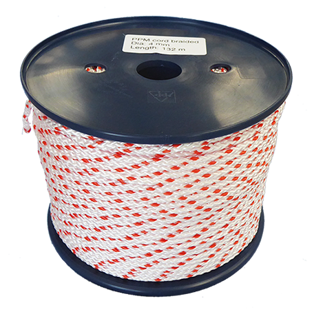 4mm White/Orange Polypropylene MultiCord - 132m Reel