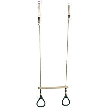 Hardwood Trapeze with Plastic Rings