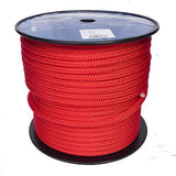 12mm Solid Red Braid on Braid Polyester Rope - 100m reel