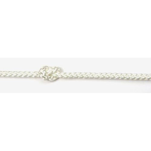 6mm White 8-plait Polyester Rope sold by the metre