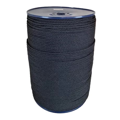 6mm Black 8-plait Polyester Cord - 1000m Reel