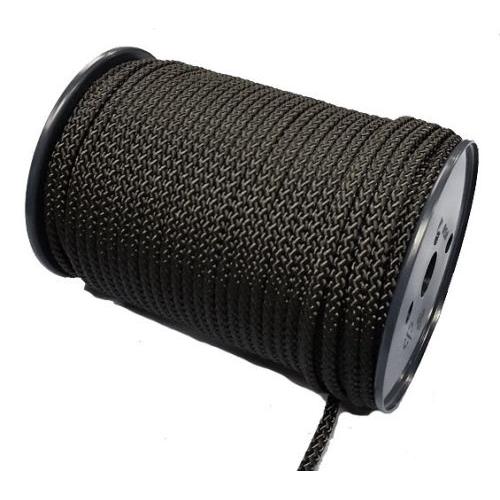 6mm Black 8-plait Polyester Cord - 100m Reel