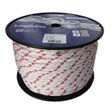 10mm White / Red Fleck Braid on Braid Polyester Rope - 100m reel