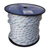14mm White / Blue Fleck Braid on Braid Polyester Rope - 100m reel