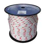 14mm White / Red Fleck Braid on Braid Polyester Rope - 100m reel