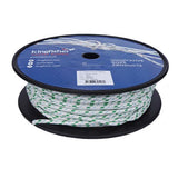 6mm White / Green Fleck Braid on Braid Polyester Rope - 100m reel