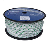8mm White / Green Fleck Braid on Braid Polyester Rope - 100m reel