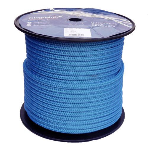 12mm Solid Blue Braid on Braid Polyester Rope - 100m reel