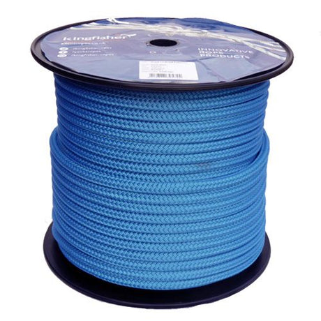 12mm Solid Blue Braid on Braid Polyester Rope - 100m reel