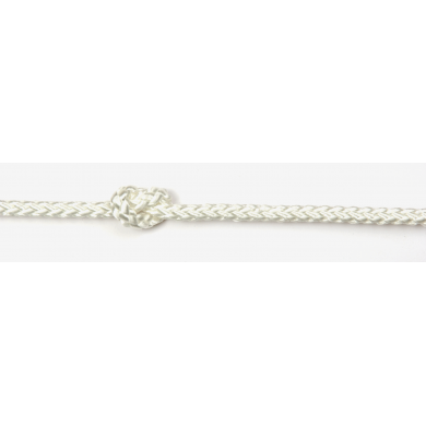 6mm White 8-plait Polyester Rope sold by the metre