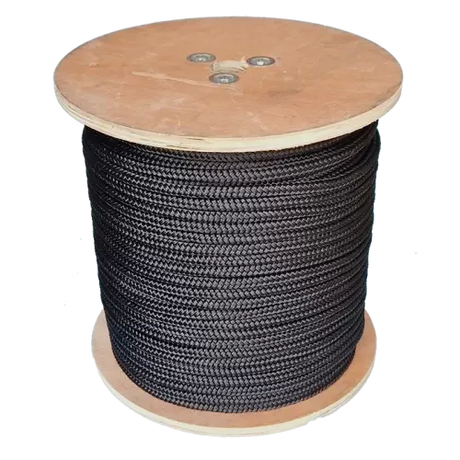 10mm Black Double Braid Polyester 50m reel
