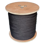 10mm Black Double Braid Polyester 200m reel