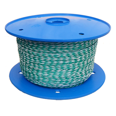 6mm White/Green Hollow Braid Polyethylene 200m Reel