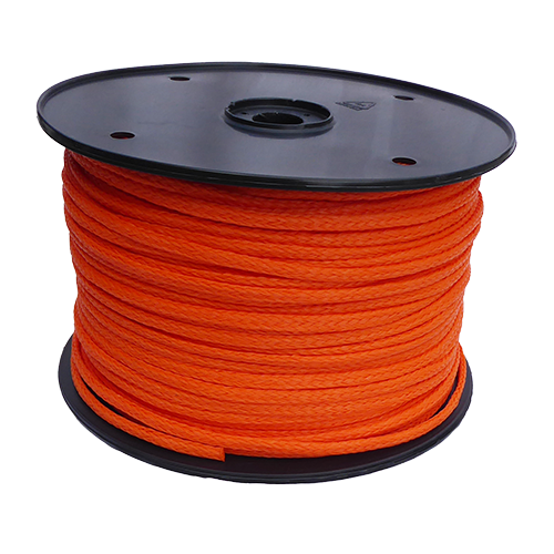 6mm Orange Hollow Braid Polyethylene 500m Reel