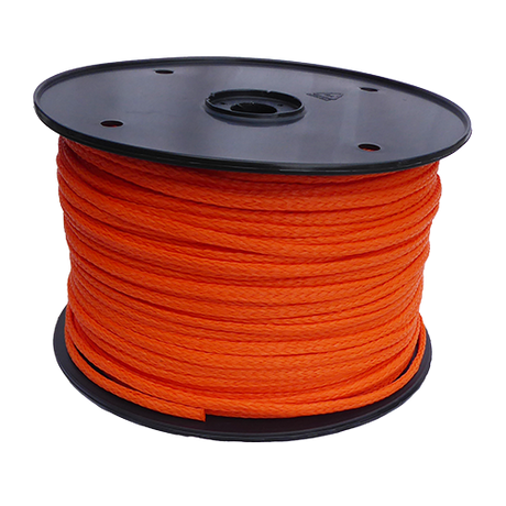 6mm Orange Hollow Braid Polyethylene 500m Reel