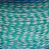 6mm White/Green Hollow Braid Polyethylene sold by the metre