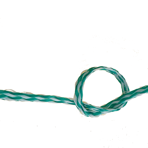 6mm White/Green Hollow Braid Polyethylene sold by the metre