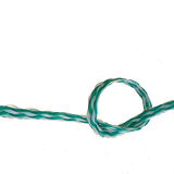 6mm White/Green Hollow Braid Polyethylene sold by the metre