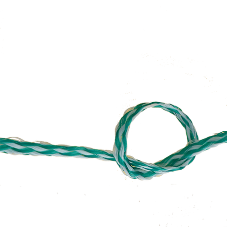 6mm White/Green Hollow Braid Polyethylene sold by the metre