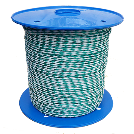 8mm White/Green Hollow Braid Polyethylene 200m Reel