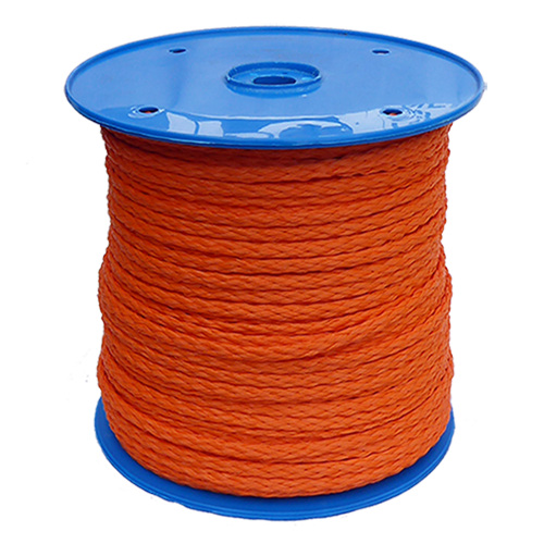 8mm Orange Hollow Braid Polyethylene 500m Reel