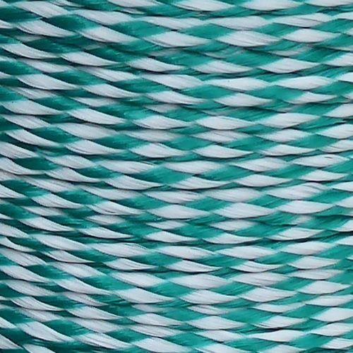 8mm White/Green Hollow Braid Polyethylene sold by the metre