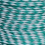 8mm White/Green Hollow Braid Polyethylene sold by the metre