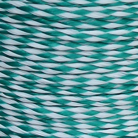 8mm White/Green Hollow Braid Polyethylene sold by the metre