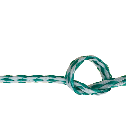 8mm White/Green Hollow Braid Polyethylene sold by the metre