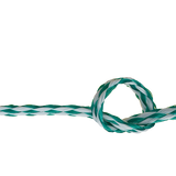 8mm White/Green Hollow Braid Polyethylene sold by the metre