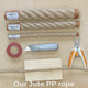 Short video showing the handling and cutting of jute rope.