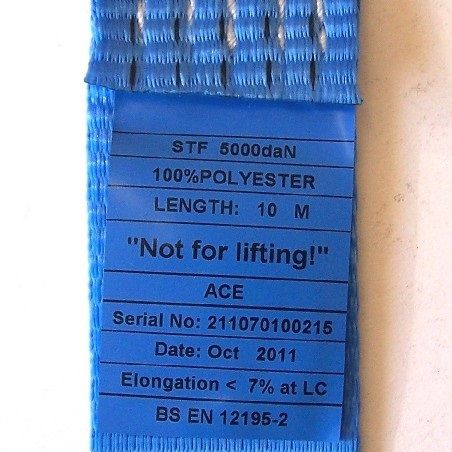 10m x 50mm Load Strap 5000kg