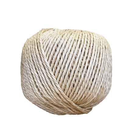 A ball of natural sisal twine, shown against a plain white background.