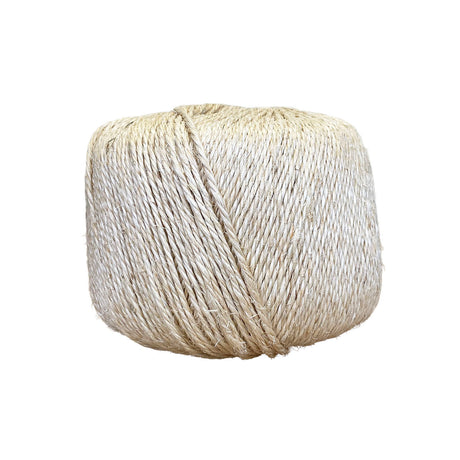 A ball of natural sisal twine, shown against a plain white background.